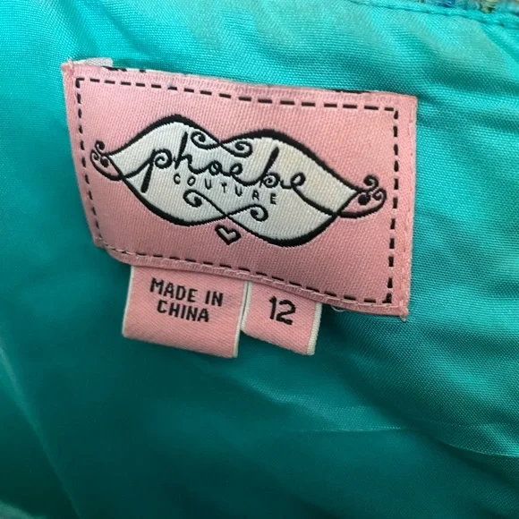 Phoebe Couture Blue and Green Midi Sundress - Picture 4 of 6